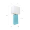 Elegant Designs LT1025-AQU Modern Leather Table Lamp with White Fabric Shade, Aqua view 3