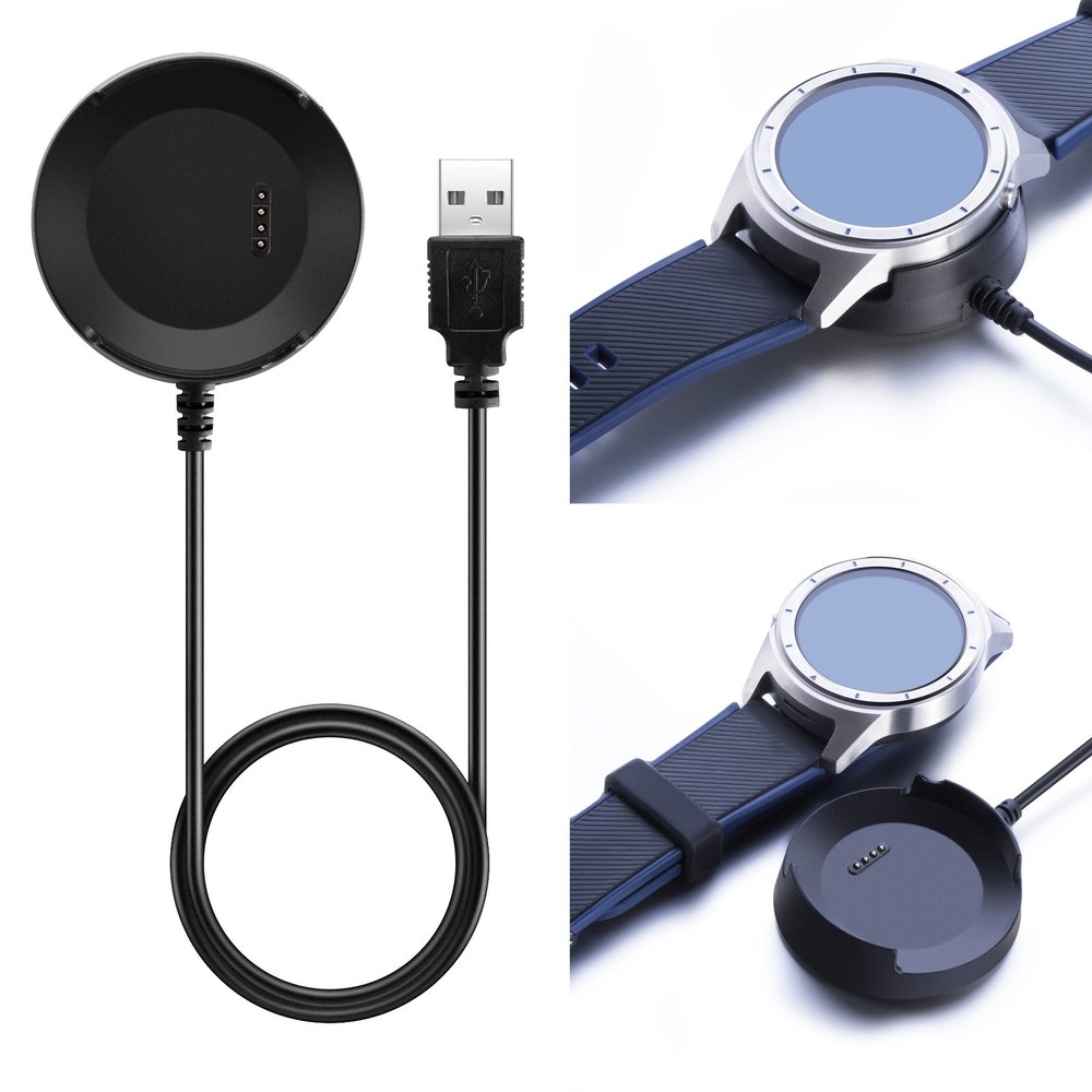 FitTurn Charger Compatible with ZTE Quartz Charger Replacement 3.3ft USB Charging Cable/Charging Base for ZTE Quartz Smartwatch (Black)