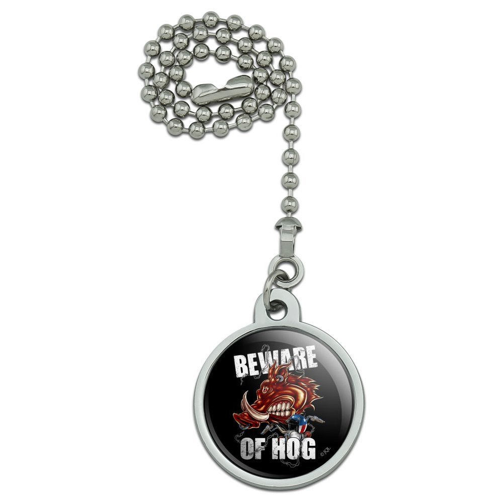 Beware of Hog Biker Motorcycle Chopper Ceiling Fan and Light Pull Chain