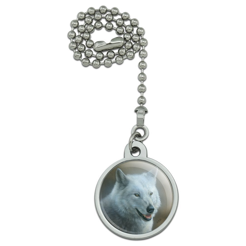 GRAPHICS & MORE White Wolf Growling Ceiling Fan and Light Pull Chain
