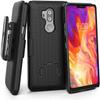 LG G7 ThinQ Belt Clip Case - Encased (DuraClip) Slim Fit Holster Shell Combo w/Rubberized Grip (Smooth Black) view 1