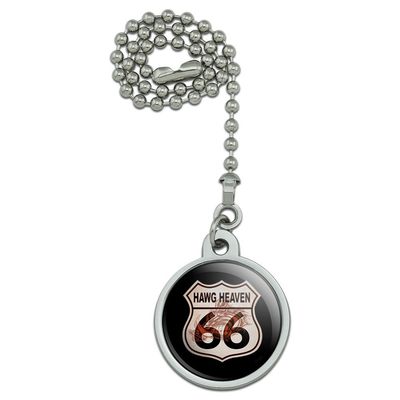 Hawg Heaven Route 66 Highway Hog Biker Motorcycle Ceiling Fan and Light