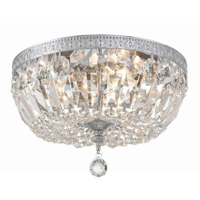 Crystorama elight Design ED0451203CH 3 Light Flush Mount in Traditional and Crystal Style-7 Inches Tall and 12 Inches Wide, Finish Color: Chrome