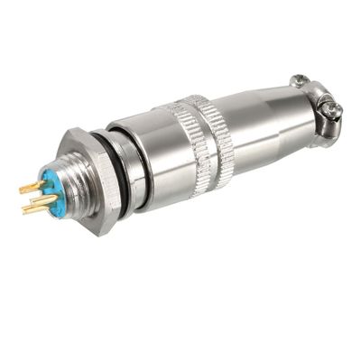 uxcell Aviation Connector Plug, 250V 3A 8mm 3P Waterproof Male Wire Panel Power Chassis Metal Fittings Aviation Wire Connector Socket Gold plated