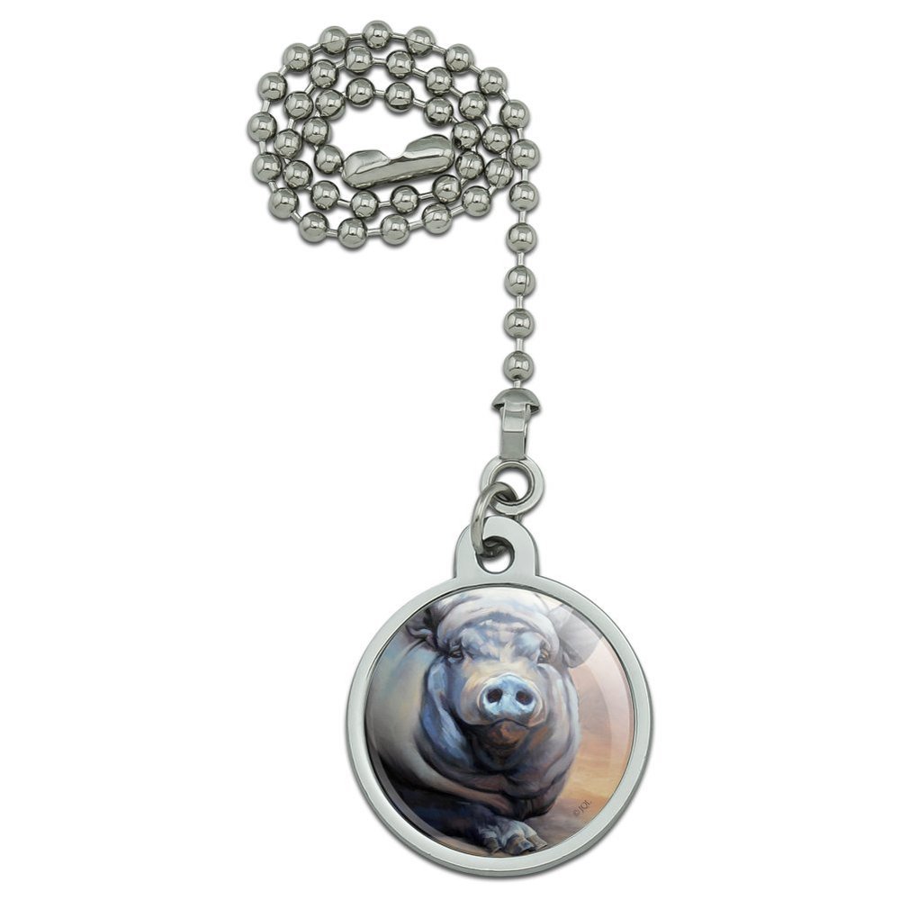 GRAPHICS & MORE Big Large Happy Pig Hog Ceiling Fan and Light Pull Chain