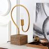 SAFAVIEH Lighting Collection Tori Modern Abstract Gold/ Natural Curved 19-inch Bedroom Living Room Home Office Desk Nightstand Table Lamp (LED Edison Bulb Included) view 2