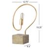 SAFAVIEH Lighting Collection Tori Modern Abstract Gold/ Natural Curved 19-inch Bedroom Living Room Home Office Desk Nightstand Table Lamp (LED Edison Bulb Included) view 3