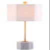SAFAVIEH Lighting Collection Magdalene White Marble/ Gold Leaf 29-inch Bedroom Living Room Home Office Desk Nightstand Table Lamp Set of 2 (LED Bulbs Included) view 1