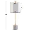 SAFAVIEH Lighting Collection Magdalene White Marble/ Gold Leaf 29-inch Bedroom Living Room Home Office Desk Nightstand Table Lamp Set of 2 (LED Bulbs Included) view 2