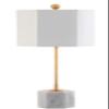 SAFAVIEH Lighting Collection Magdalene White Marble/ Gold Leaf 29-inch Bedroom Living Room Home Office Desk Nightstand Table Lamp Set of 2 (LED Bulbs Included) view 3