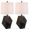 SAFAVIEH Lighting Collection Brycin Modern Geometric Black 23-inch Bedroom Living Room Home Office Desk Nightstand Table Lamp Set of 2 (LED Bulbs Included) view 3