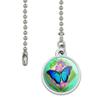 GRAPHICS & MORE Blue Butterfly Purple Flowers Ceiling Fan and Light Pull Chain view 2