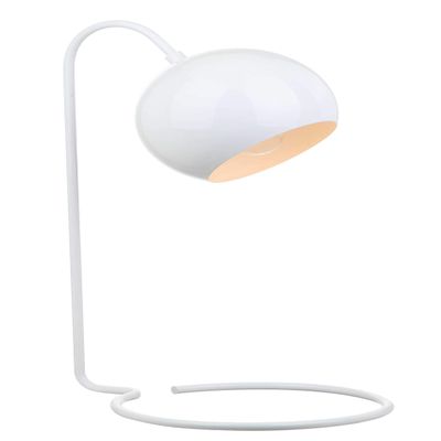 SAFAVIEH Lighting Collection Bartolo White 22-inch Bedroom Living Room Home Office Desk Dorm Study Nightstand Task Table Lamp (LED Bulb Included)