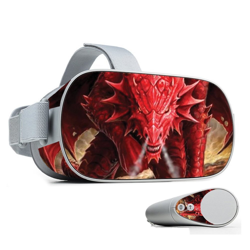 MightySkins Skin Compatible with Oculus Go Mobile VR - Angry Dragon | Protective, Durable, and Unique Vinyl Decal wrap Cover | Easy to Apply, Remove, and Change Styles | Made in The USA