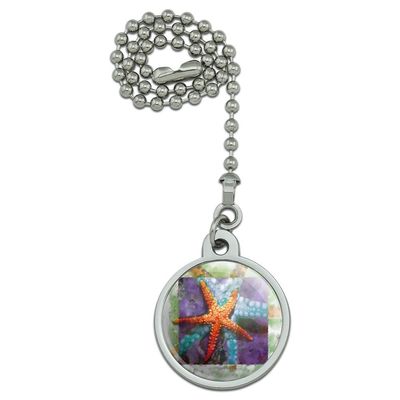 GRAPHICS & MORE Starfish Watercolor Tropical Ocean Beach Ceiling Fan and Light Pull Chain