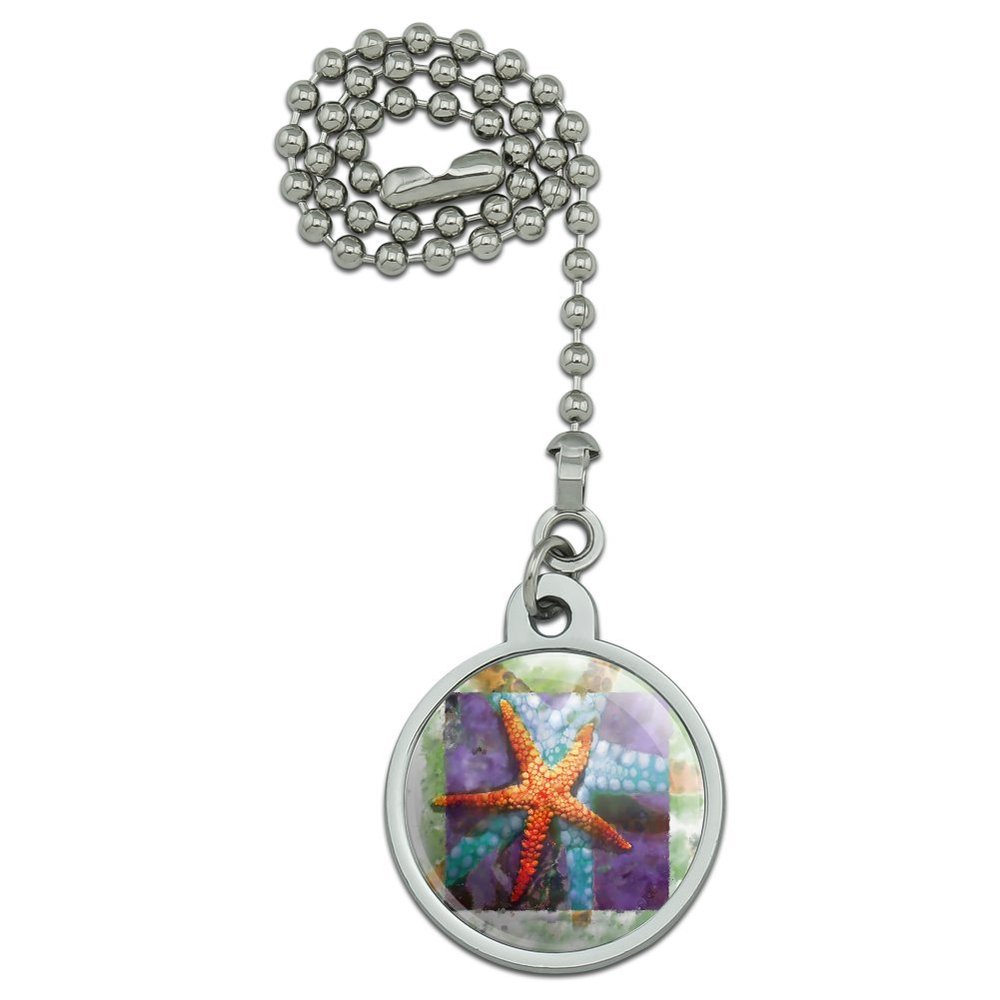 GRAPHICS & MORE Starfish Watercolor Tropical Ocean Beach Ceiling Fan and Light Pull Chain