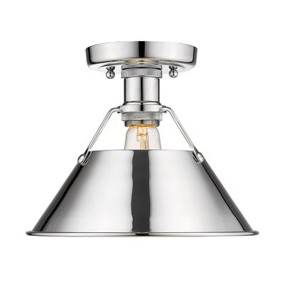 Golden Lighting 3306-FM CH Orwell Flush Mount, Chrome with Chrome Shade- Flush Mount Ceiling Light, Flush Mount Light Fixture, Ceiling Lights Flush Mount, Ceiling Light Fixture,