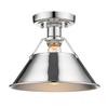 Golden Lighting 3306-FM CH Orwell Flush Mount, Chrome with Chrome Shade- Flush Mount Ceiling Light, Flush Mount Light Fixture, Ceiling Lights Flush Mount, Ceiling Light Fixture, view 2