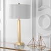SAFAVIEH Lighting Collection Perri Farmhouse Gold/ Crystal Base 30-inch Bedroom Living Room Home Office Desk Nightstand Table Lamp Set of 2 (LED Bulbs Included) view 2