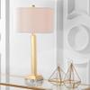 SAFAVIEH Lighting Collection Perri Farmhouse Gold/ Crystal Base 30-inch Bedroom Living Room Home Office Desk Nightstand Table Lamp Set of 2 (LED Bulbs Included) view 3