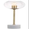 Safavieh Lighting Collection Caden Brass Gold/ White 22-inch Bedroom Living Room Home Office Desk Nightstand Table Lamp (LED Edison Bulb Included) view 1