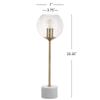 Safavieh Lighting Collection Caden Brass Gold/ White 22-inch Bedroom Living Room Home Office Desk Nightstand Table Lamp (LED Edison Bulb Included) view 2