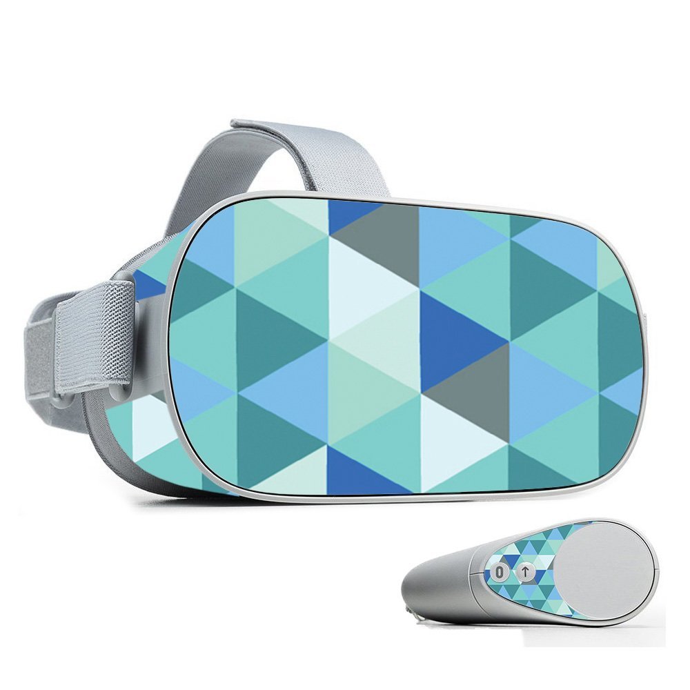 MightySkins Skin Compatible with Oculus Go Mobile VR - Blue Kaleidoscope | Protective, Durable, and Unique Vinyl Decal wrap Cover | Easy to Apply, Remove, and Change Styles | Made in The USA