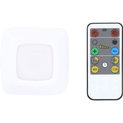 Westek LW2205W-N2 LED Puck Lights with Remote, 2-pack