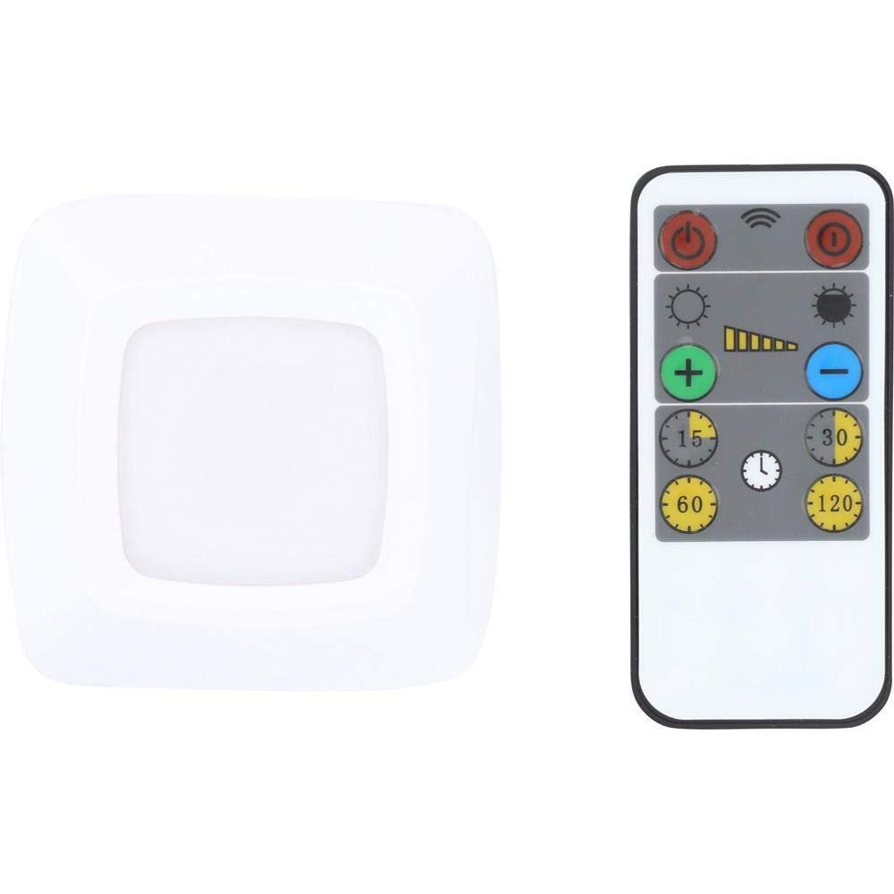 Westek LW2205W-N2 LED Puck Lights with Remote, 2-pack