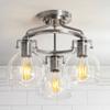 Bellis 14 1/2" Wide Brushed Nickel 3-Light Semi-Flush Mount Ceiling Fixture view 1