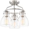 Bellis 14 1/2" Wide Brushed Nickel 3-Light Semi-Flush Mount Ceiling Fixture view 2