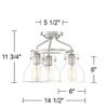 Bellis 14 1/2" Wide Brushed Nickel 3-Light Semi-Flush Mount Ceiling Fixture view 4