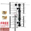 PBD Outdoor Digital HD TV Antenna with High Gain Amplifier 150 Mile Long Range for UHF/VHF, Mounting Pole, 40FT RG6 Coaxial Cable, Easy Installation view 2