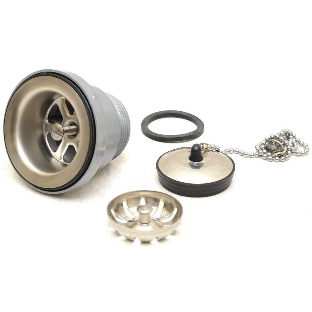 Scandvik 10313 Drain with Removable Basket Strainer and Stopper, 1 1/2" Outlet