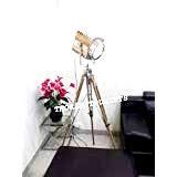 THOR INSTRUMENTS Classic Vintage Tripod Floor Lamp Wooden Nautical Searchlight with Stand Rustic Vintage Home Decor Gifts