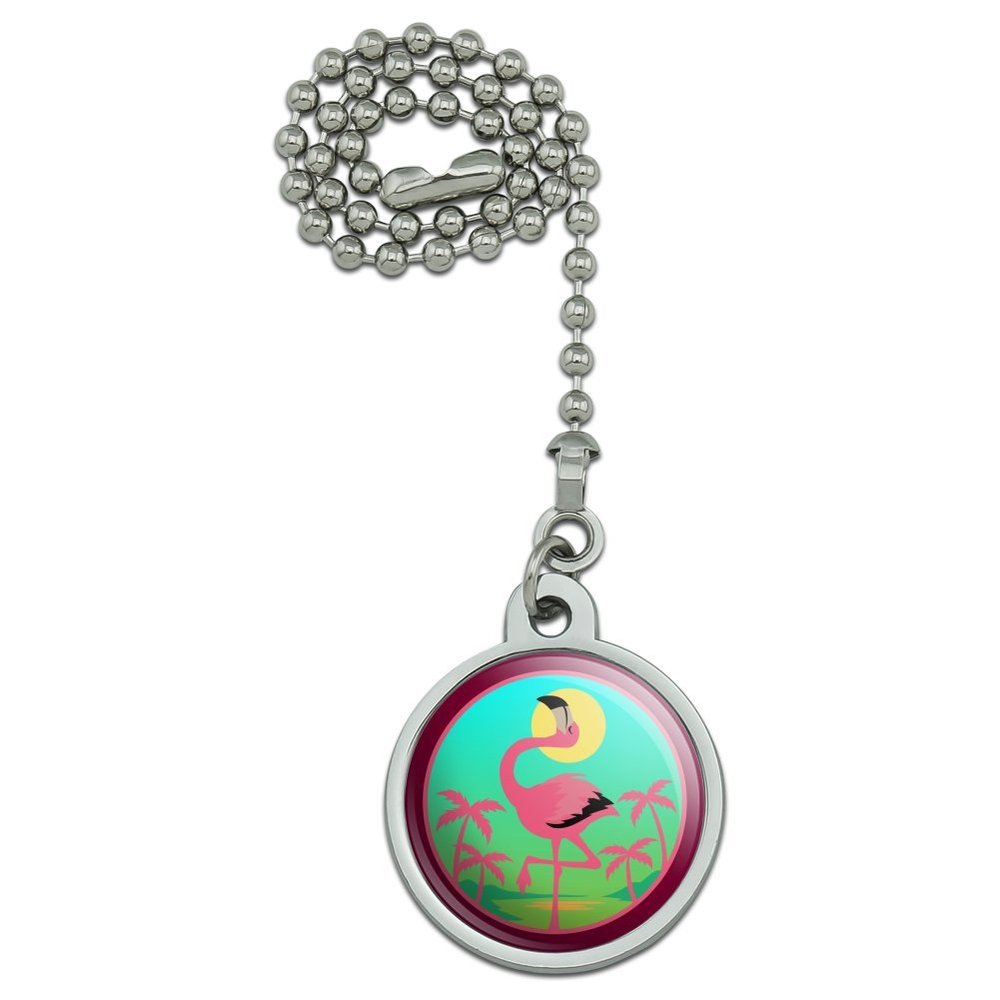 GRAPHICS & MORE Flamingo Palm Trees Tropical Vacation Ceiling Fan and Light Pull Chain