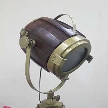 THOR INSTRUMENTS Vintage Nautical Designer Wooden Searchlight Home & Office Lamps Tripod Floor Lamp Rustic Vintage Home Decor Gifts