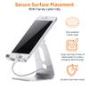 Amazon Basics Adjustable Aluminum Phone Stand for Cell Phones, iPhone and Android, 3.15 x 2.87 x 3.74 inch, Silver view 3