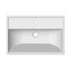 Scarabeo 3001-Three Hole ML Square Ceramic Self Rimming/Wall Mounted Bathroom Sink, White view 3