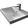 Scarabeo 3001-One Hole ML Square Ceramic Self Rimming/Wall Mounted Bathroom Sink, White view 1