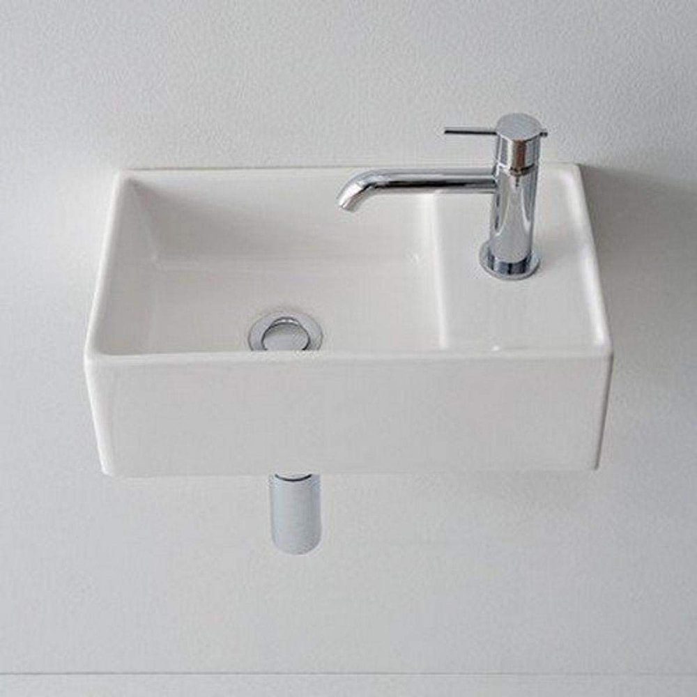 Scarabeo 8031/R-41-One Hole-637509847593 Square Wall Mounted Ceramic Sink, White
