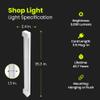 Feit Electric 3ft LED Utility Light, 3000 Lumens, 4000K Cool White, Plug-in, Flush/Hanging Mount, Ultra-Lightweight, 30W LED Shop Light and Under Cabinet Light, 50,000-Hour Lifespan, SHOP/3X1/840/V1 view 3