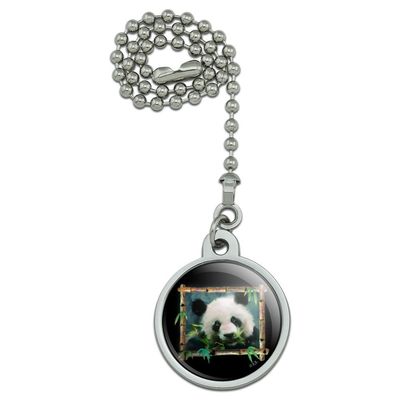 GRAPHICS & MORE Panda Bear Bamboo Ceiling Fan and Light Pull Chain