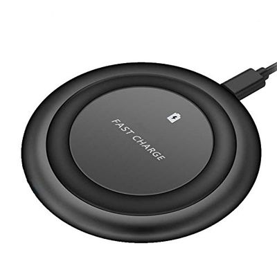 7.5W and 10W Wireless Charger Ultra Slim Fast Charging Pad Compact Power Adapter [Black] [Non-Slip] for AT&T Samsung Galaxy S7 (SM-G930A) - AT&T Samsung Galaxy S7 Edge (SM-G935A)