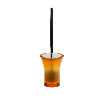 Gedy Aucuba Free Standing Toilet Brush Holder Made from Thermoplastic Resins, Orange