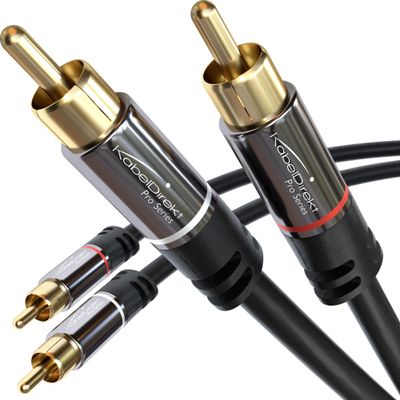 CableDirect  6ft RCA/Phono Cable, 2  2 Plugs, Stereo Audio Cable, Practically Break-Proof & Flawless Sound Quality (coaxial, subwoofer/amp/HiFi & Home Cinema/Blu-ray, Analog & Digital)