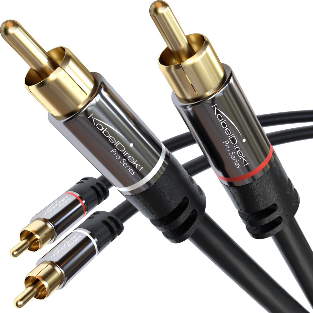 CableDirect  6ft RCA/Phono Cable, 2  2 Plugs, Stereo Audio Cable, Practically Break-Proof & Flawless Sound Quality (coaxial, subwoofer/amp/HiFi & Home Cinema/Blu-ray, Analog & Digital)