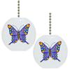 Set of 2 Blue and Yellow Butterfly Solid Ceramic Fan Pulls view 1