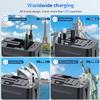 Universal Travel Adapter Worldwide, GaN Fast Charging with PD 3.0 USB-C & USB-A Quick Charge Ports, All-in-One International Power Plug Adapter Converter AC Wall Charger for Europe USA UK AUS Black view 3