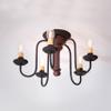 Irvin's Tinware, 9121TPLR, 5 Light Berkshire Semi-Flush Mount Wood Ceiling Light in Plantation Red, Wood Primitive Country Lighting view 2
